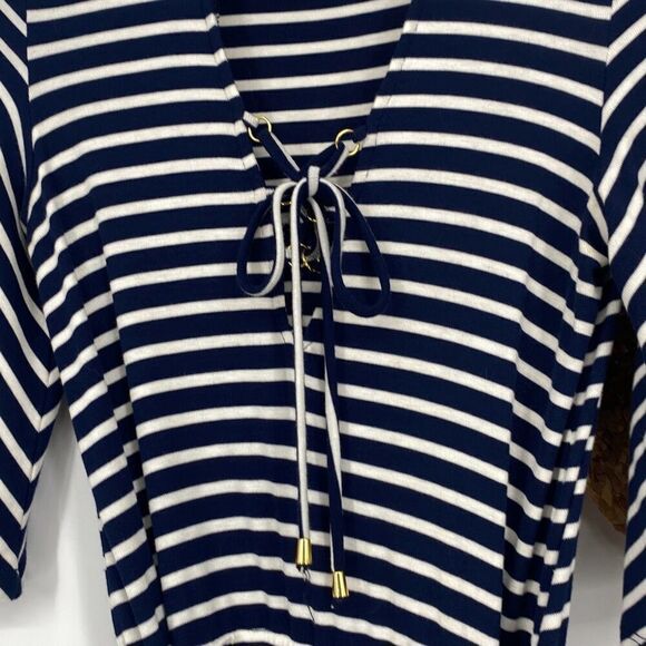 Lovers + Friends‎ Cruiser Romper Shorts Pockets Navy Stripe XS - Picture 7 of 11